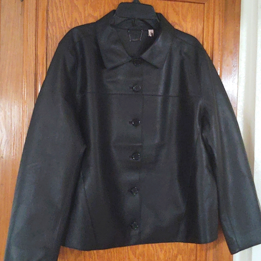 Chico's Black Label Women's New Genuine Leather Jacket